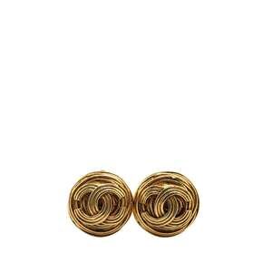Chanel Cc Logo Round Clip-On Earrings #209206C56B